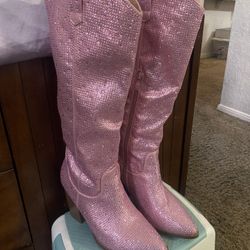 Pink Rhinestone Western Boots – Gently Used