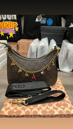 Brown Coach Bag W/charms