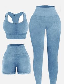 3 Piece Washed Active Set 