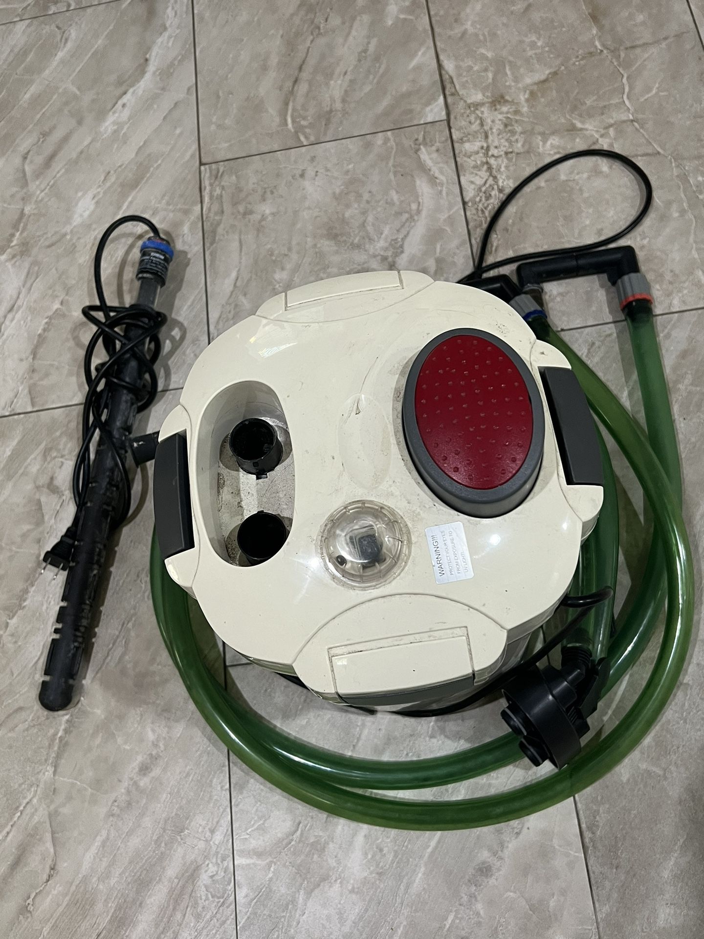 Used Aquarium Canister Filter And Heater/Aquatop CF400-UV & EHEIM Heater