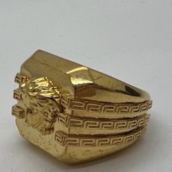 Versace Medusa Monogram Ring without Box, Size 10 1/2