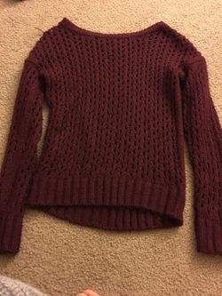 Burgundy knit sweater (: