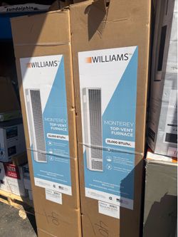 IL Williams 25,000 BTU Monterey Top-Vented Propane Gas Wall Heater with 70% AFUE $599 each