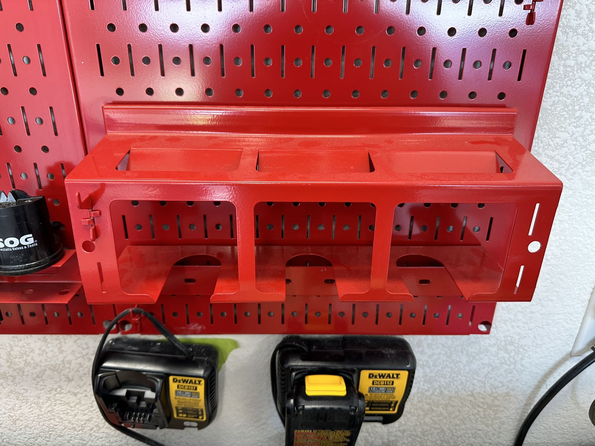 Drill And Battery Holder Wall Control Metal Peg Board Accessories