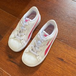 Girls Pink And White puma Sneakers