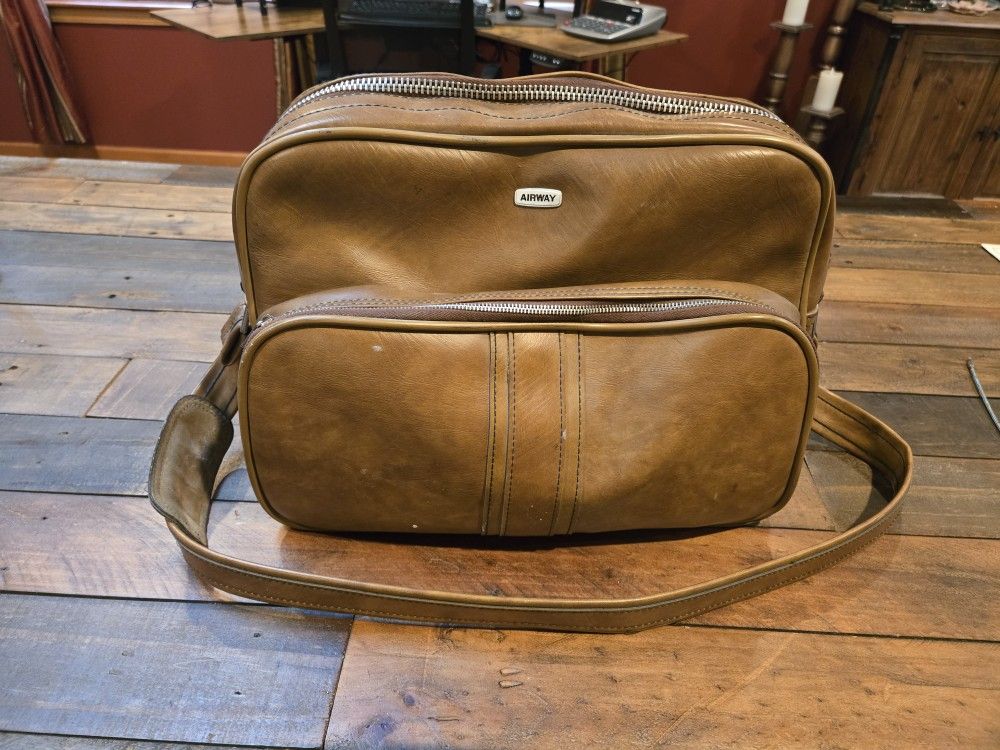 Vintage Airway Carry-on faux leather Luggage Suitcase Bag Purse Satchel