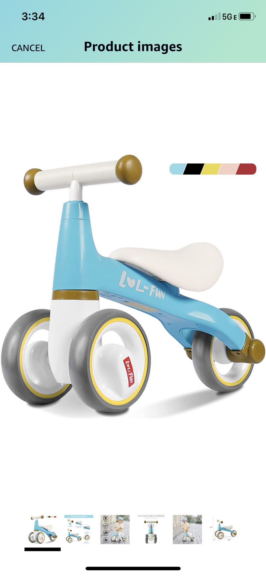 LOL-FUN Baby Balance Bike for 1 Year Old