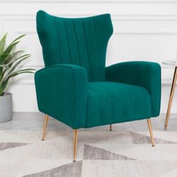 Green Velvet Arm Chair