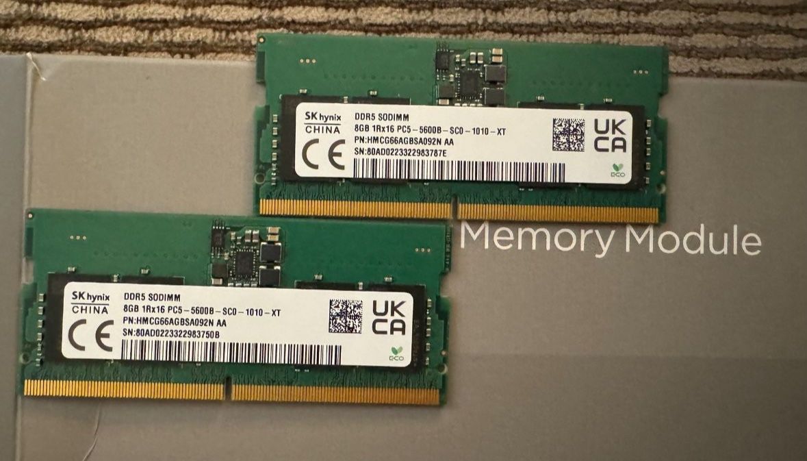 SK Hynix 16GB DDR5 SODIMM(2x8GB) 5600MHz PC5-5600B-SC0-1010-XT Laptop RAM Memory