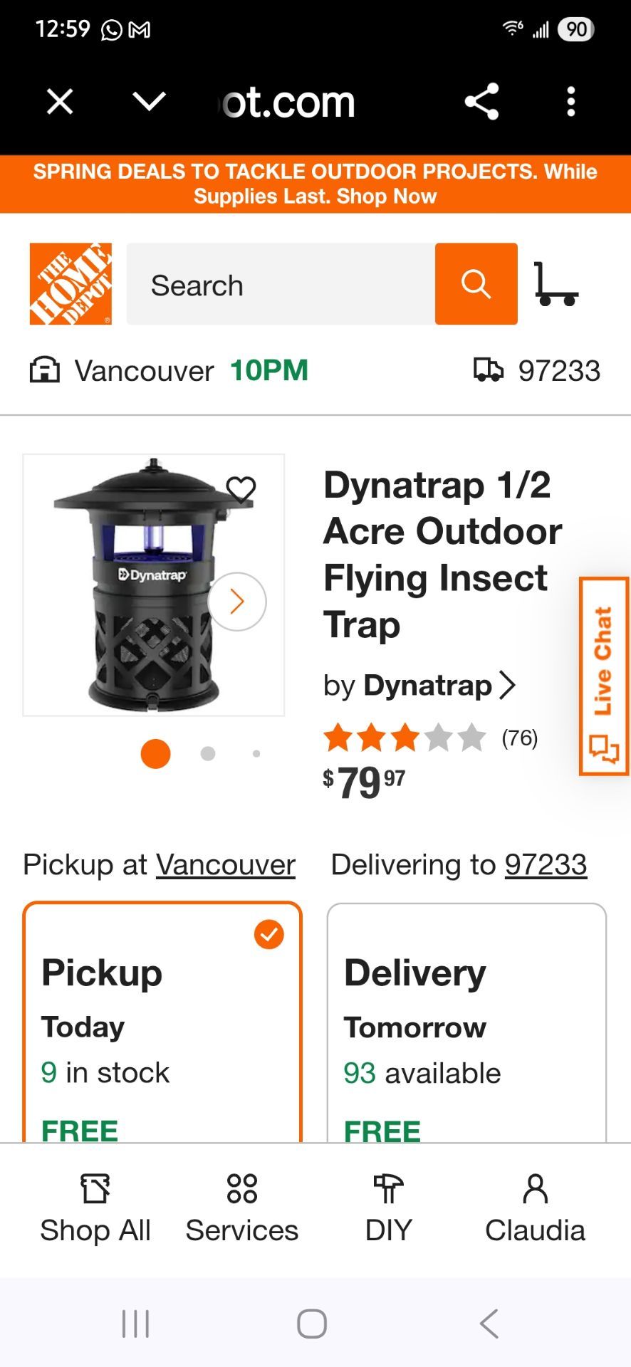Fly insects tramp