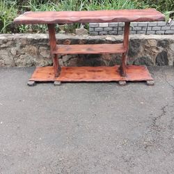 Solid Wood Buffet Table.  Needs Refinished.  66x17" 34 " Tall 