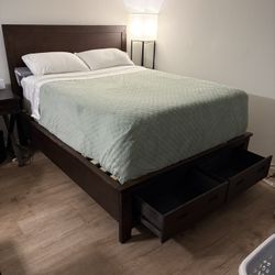 Queen Bedframe With Storage! 