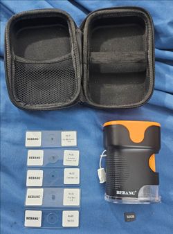 Handheld Microscope W/ 2.0" Digital Display Screen - Includes Case, 5 Slides, 32GB SD Card