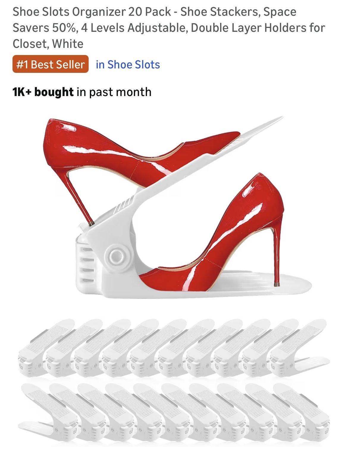 Shoe Slots Organizer 20 Pack