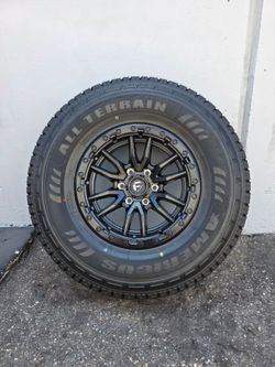 17" FUEL REBEL w/ 35x12.50R17 AT tires