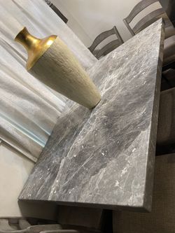 New ! Real Marble Table With 6 Chairs