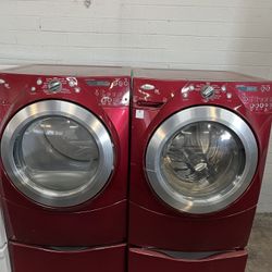🧺✨ Whirlpool Washer & Electric Dryer Set with Pedestals ✨🧺