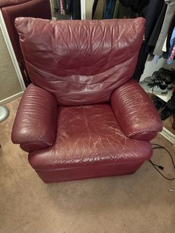 Red Leather Recliner Chair