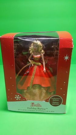 Holiday barbie keepsake ornament collectors edition.