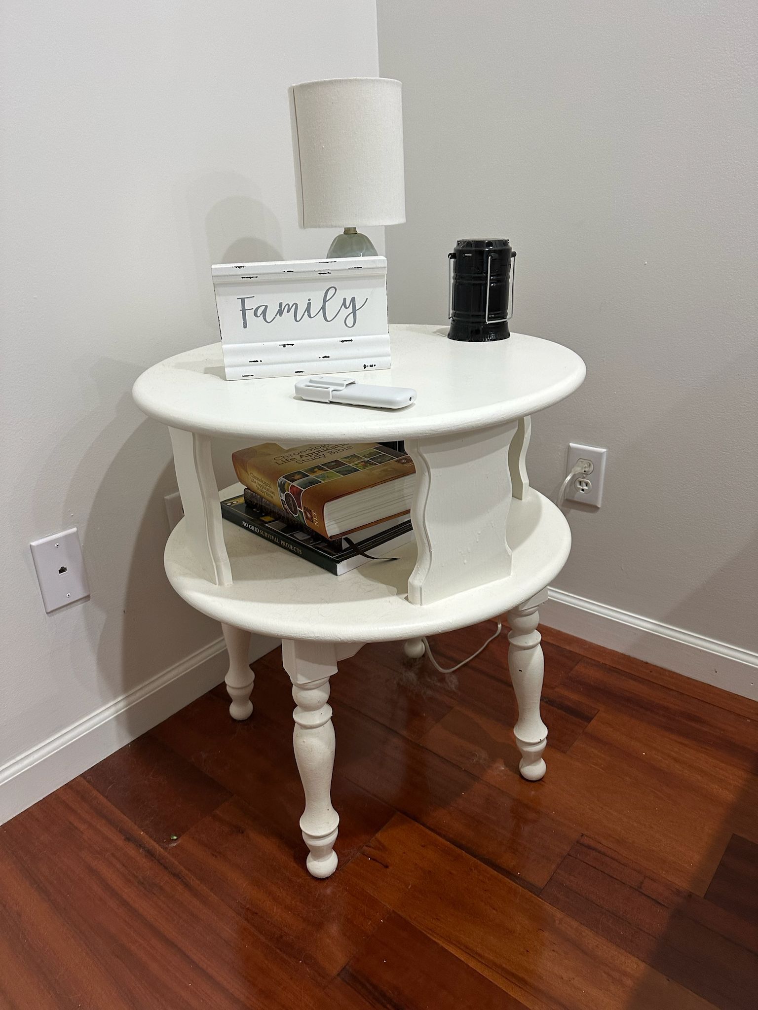 Antique White Side Table