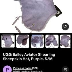 UGG Bailey Aviator Shearling Sheepskin Hat, S/M