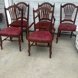 Chairs, Solid Wood, Sturdy Dining Chairs Set Of Five Ethan Allen