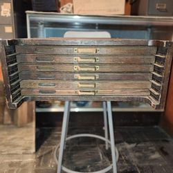 EARLY 20th CENTURY TYPESETTER'S DESKTOP ORGANIZER 