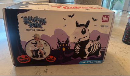Bouncy Pals Inflatable Skeleton Horse Ride-On Toy
