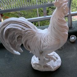 Rooster Garden Figurine Statue Damaged Check Description 