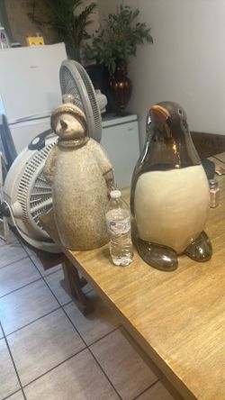 Penguin and snow man