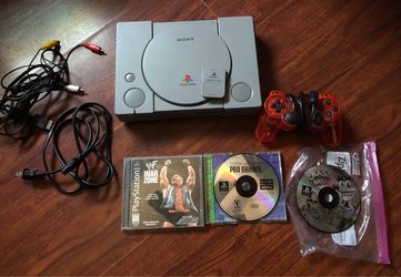 PlayStation 1 console lot with games  tested  working 100%