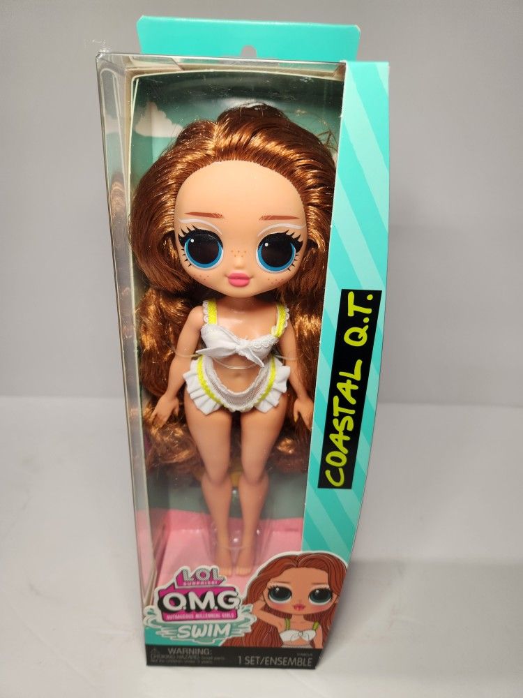 LOL Surprise OMG Swim Coastal Q.T. Fashion Doll 9" Posable Pink Hair BRAND NEW!!