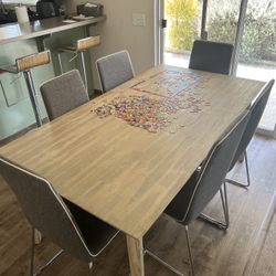 Dining room table and six chairs