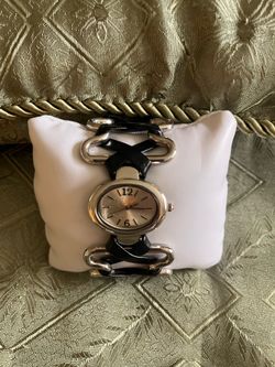 New ( needs new battery) silver and black bracelet watch $40 cash only. Cross posted