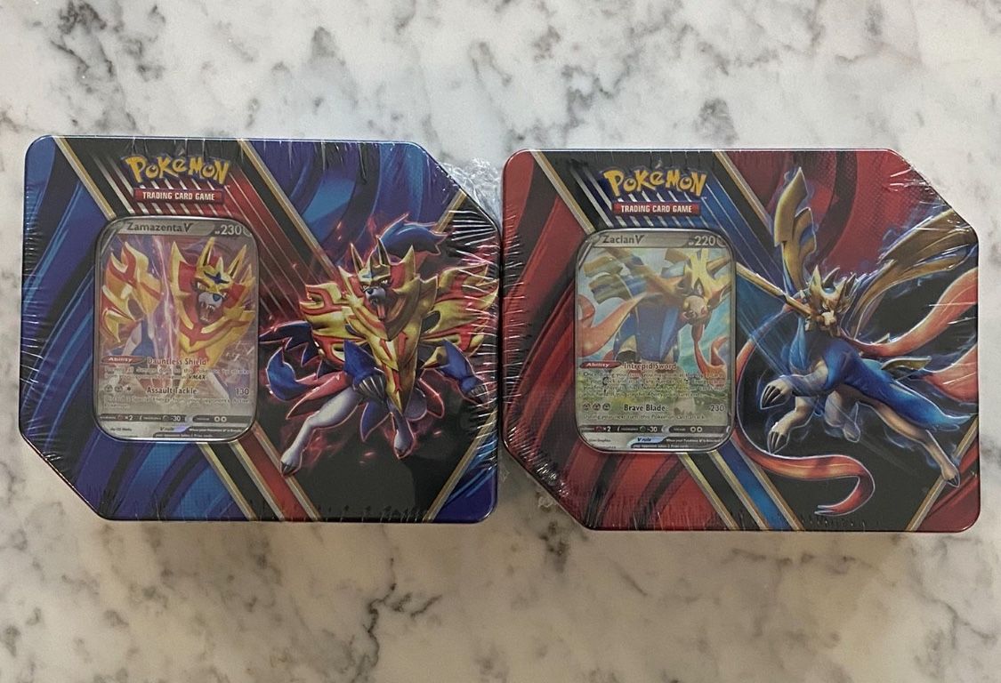Lot Of 2 Zacian & Zamazenta Legend Of Galar Tins Set Factory Sealed