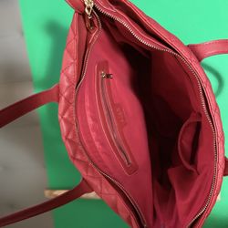 BCBG Red Leather Tote