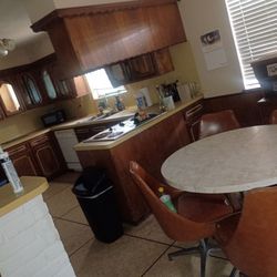 Retro breakfast nook dining table and chairs