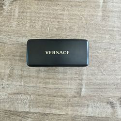 Versace Sunglasses Black Acetate Square Gold Metal Logo Cut Out Arms Authentic