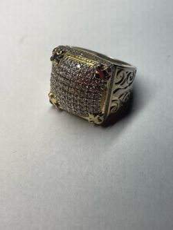 925 silver bling ring with gems 11.9 grams