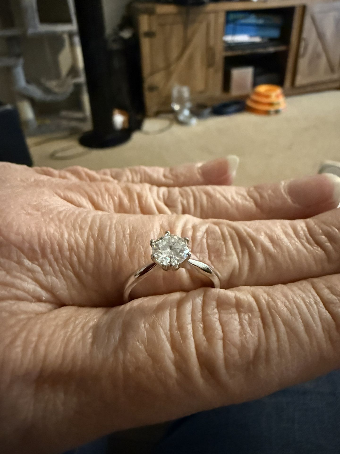 Moissanite necklace and ring set size 7