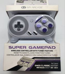 My Arcade Super Gamepad - Wireless Gaming Controller for Nintendo SNES Classic, NES Classic, Super Famicom, Wii, Wii U (Super NES Colors)