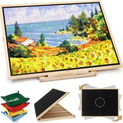 Foldable Jigsaw Puzzle Board 1500 Pieces, Rotating & Tilting with 4  Drawers