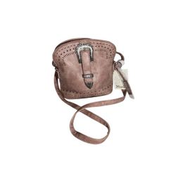 Mudd Western Crossbody Bag Faux  Leather Shoulder Bag Silver Tone Buckle New