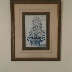 Vintage Framed Floral Art