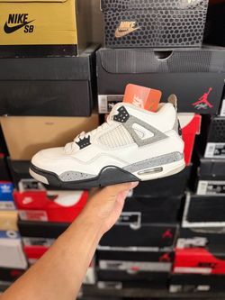 2025 Jordan White Cement 4s size 11.5 USED But Clean