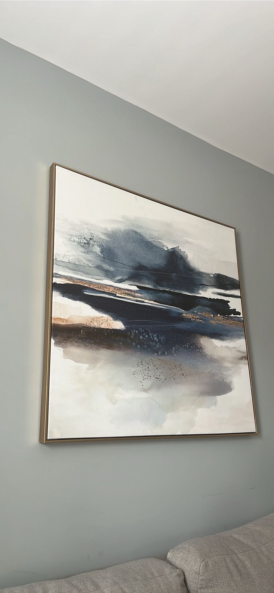 Wall art 39 X 39 blue gold