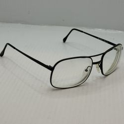 Aircraft USA Black Metal Matte Aviator Police Rectangular Glasses 55 18 145