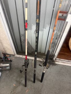 Fishing Rod and Reel Combo Lot of 3 deep sea fishing rods