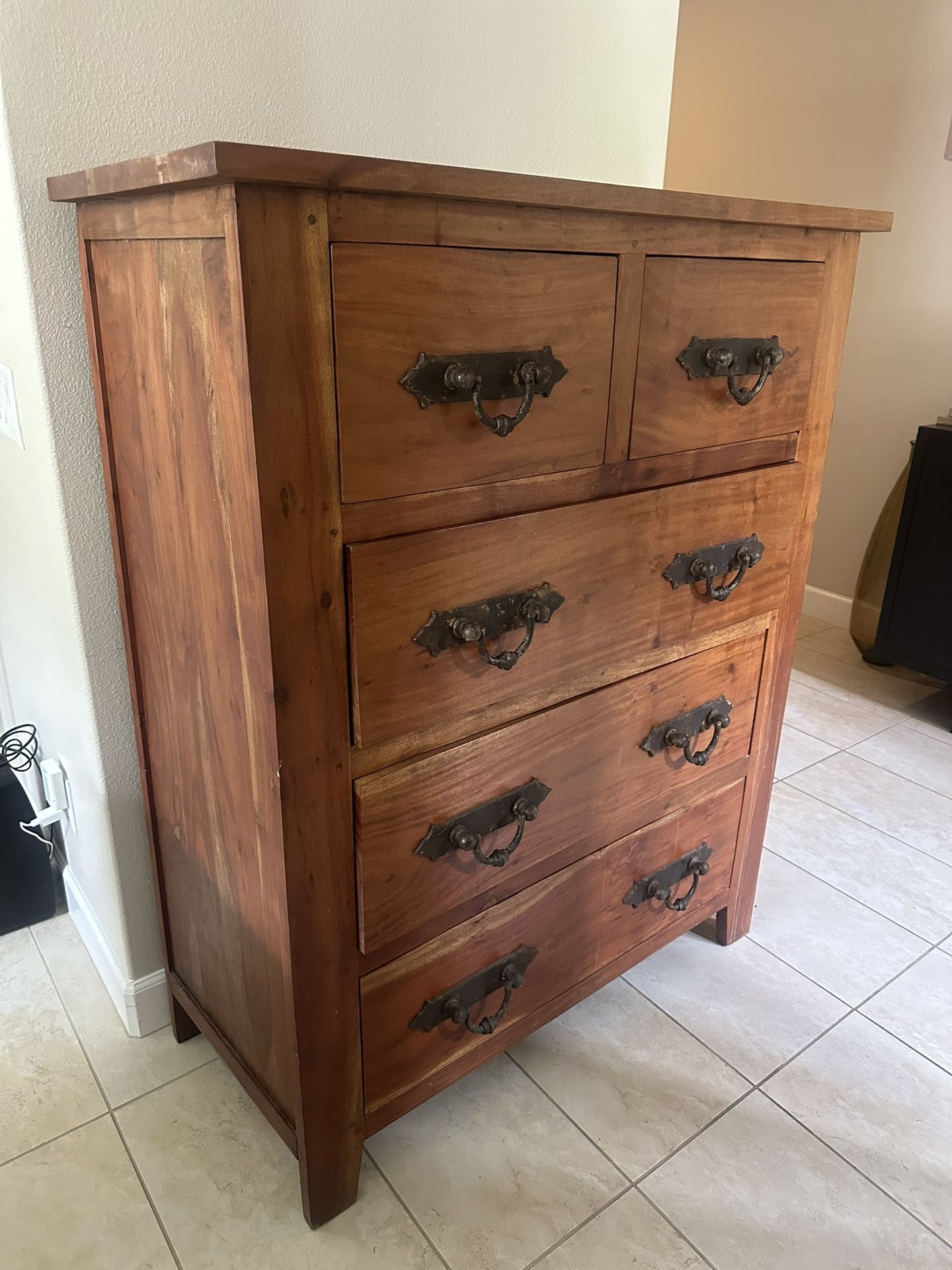 Solid Wood Antique Wooden Dresser 5 Feet Tall 48x24