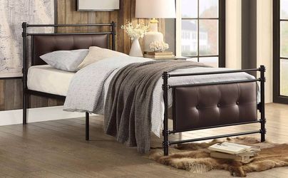 Traditional Black Twin Metal Platform Bed
